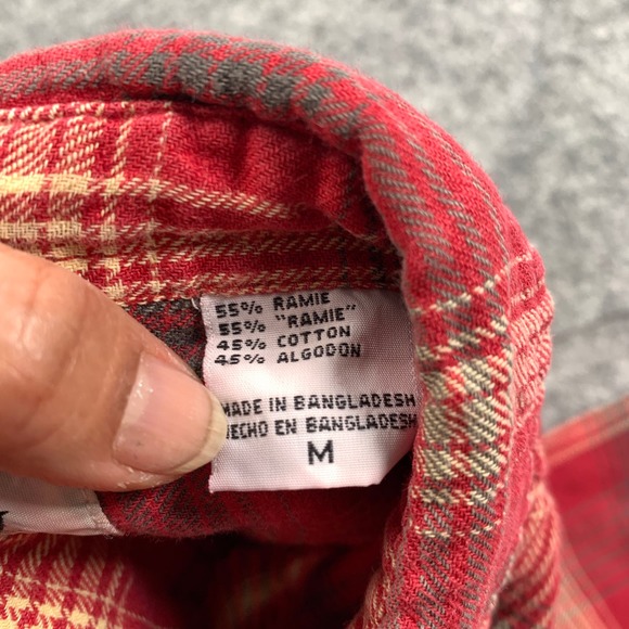 Vintage Bugle Boy Men's Medium‎ Red Flannel Long Sleeve Shirt - Picture 7 of 7